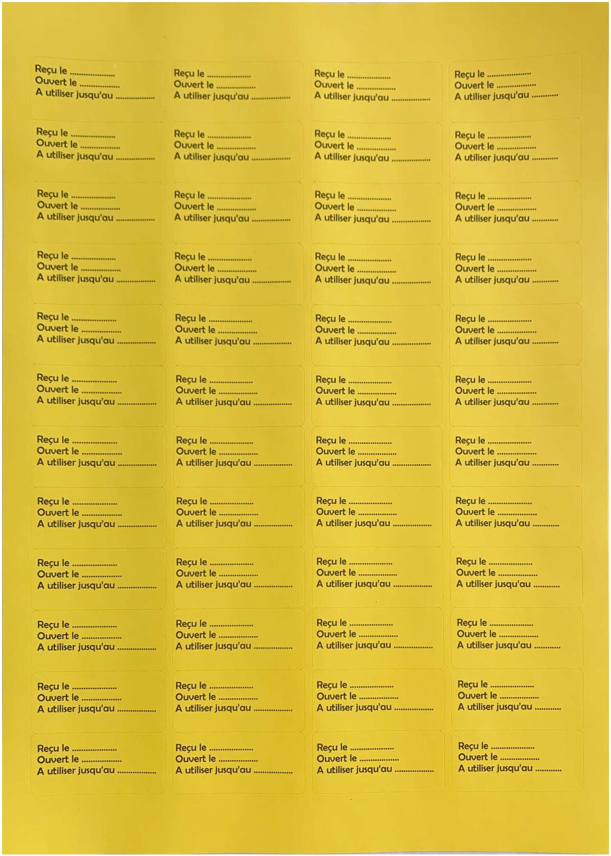 Etiquette d'information jaune FR