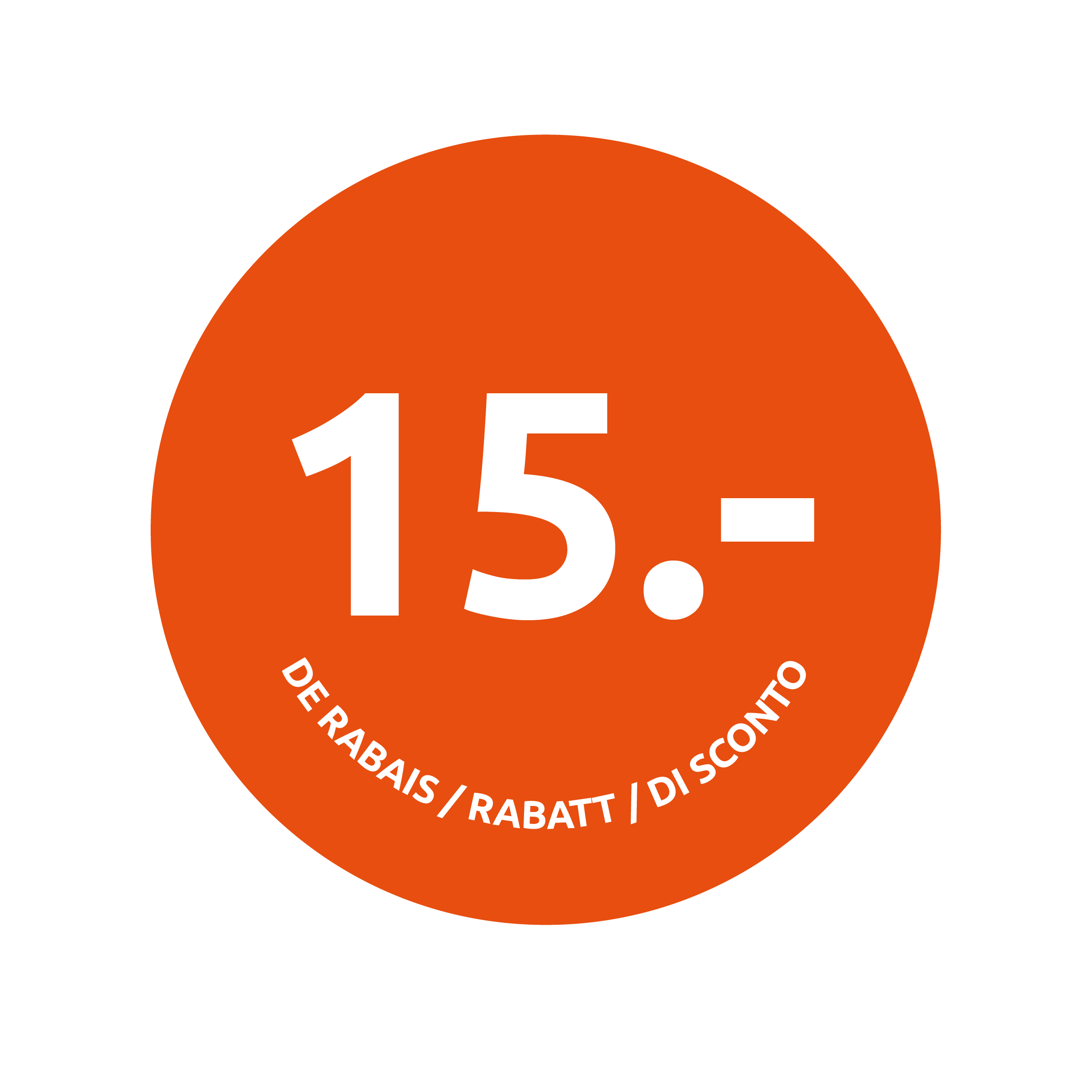 Wobbler 15.- Rabatt