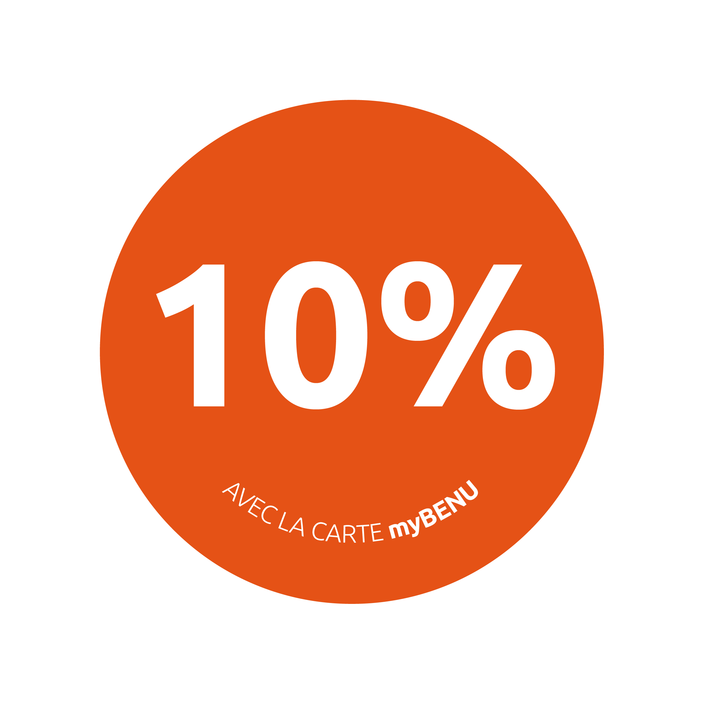 Wobbler 10% de rabais avec la carte myBenu